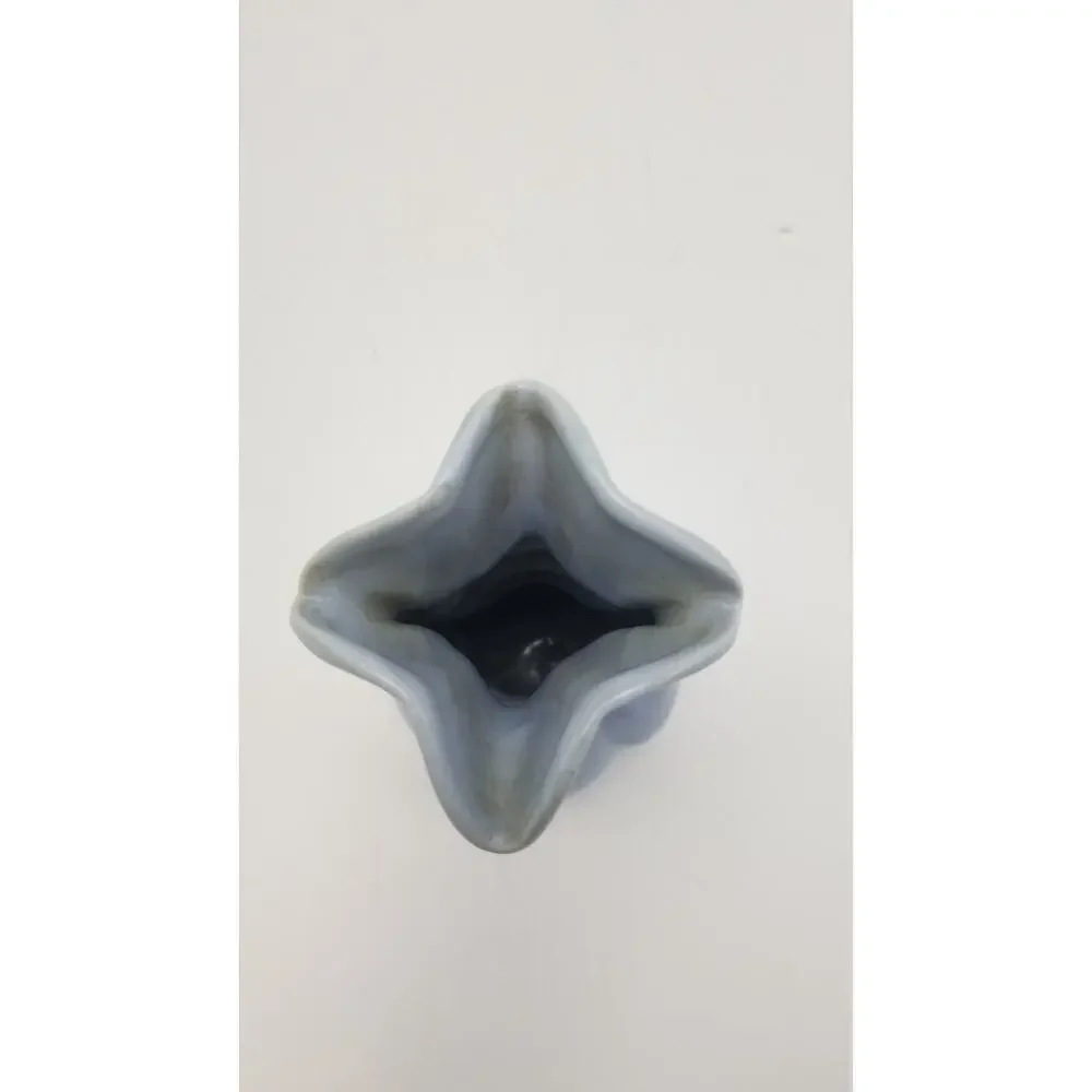 Vintage Niloak Pottery Winged Victory Twist Bud Vase 1940s WWII Blue Art Ceramic